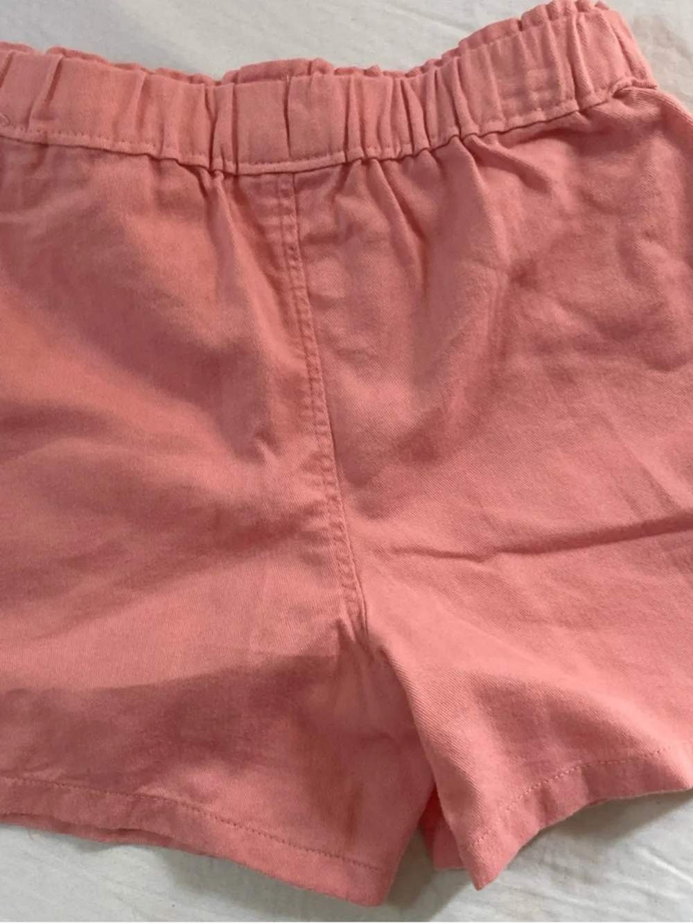 NEW Classy Coral Pink Little Girl Size 4T-5T Shorts with White Bow & Pockets